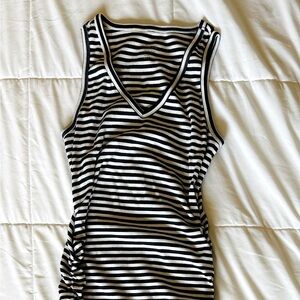 Large navy striped dress